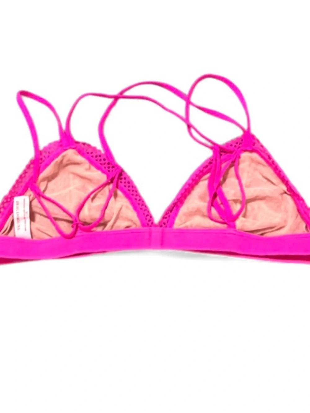 Victoria’s Secret Hot Pink Lace Strappy Bralette -Size L -Barbiecore Neon Y2K